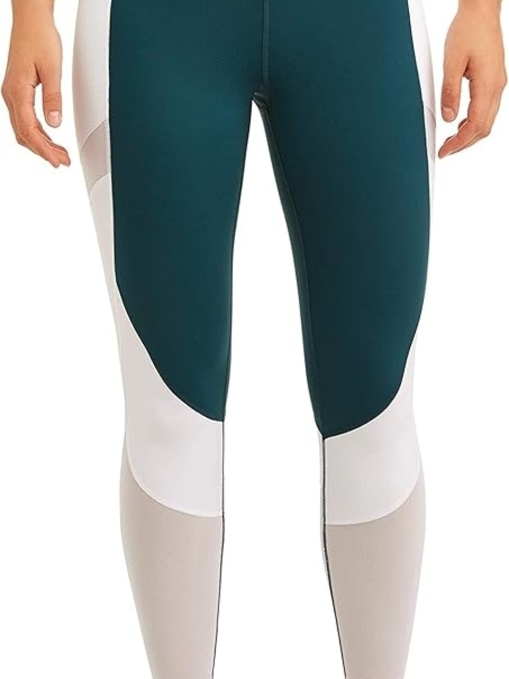 Avia Athletic Active Flex Tech Capri Leggings (Gem Slate/Arctic White) Large